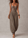 Lace Bandeau Pleated Harem Pants Set