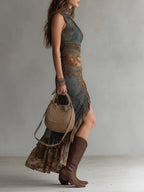 Billie Printed One-Shoulder Maxi Dress With High Slit