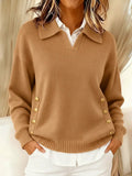 Tessa Gold Button Polo Sweater