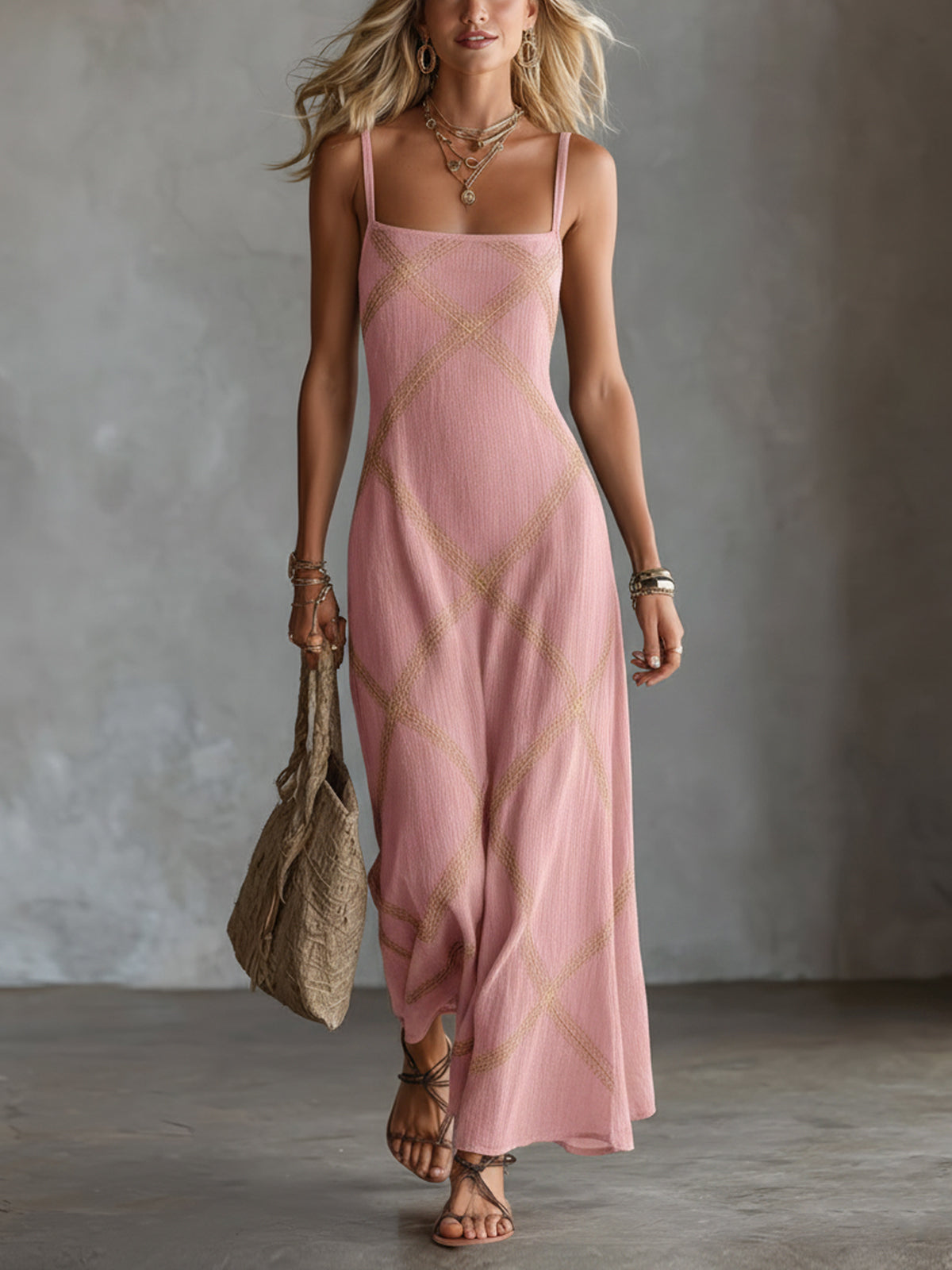 Vittoria | Black Camel Geometric Dress