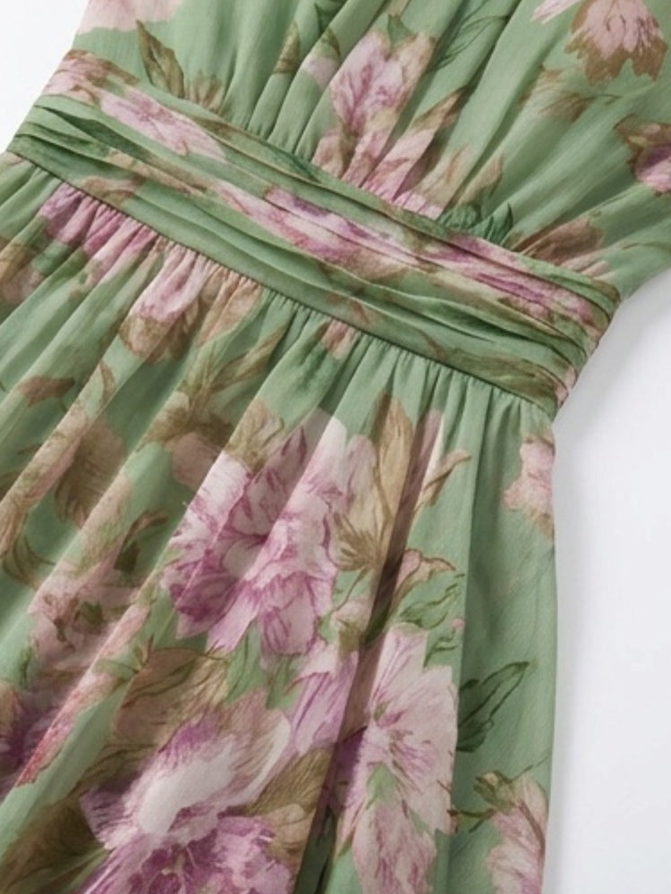 Isla Floral Chiffon Halter Maxi Dress