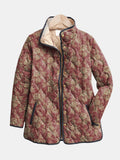 Caroline | Plum Damask Quilted Jacket