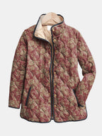 Caroline | Plum Damask Quilted Jacket