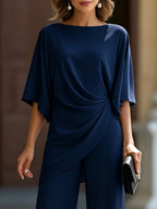 Lucretia™ Draped Asymmetric Wide-Leg Set