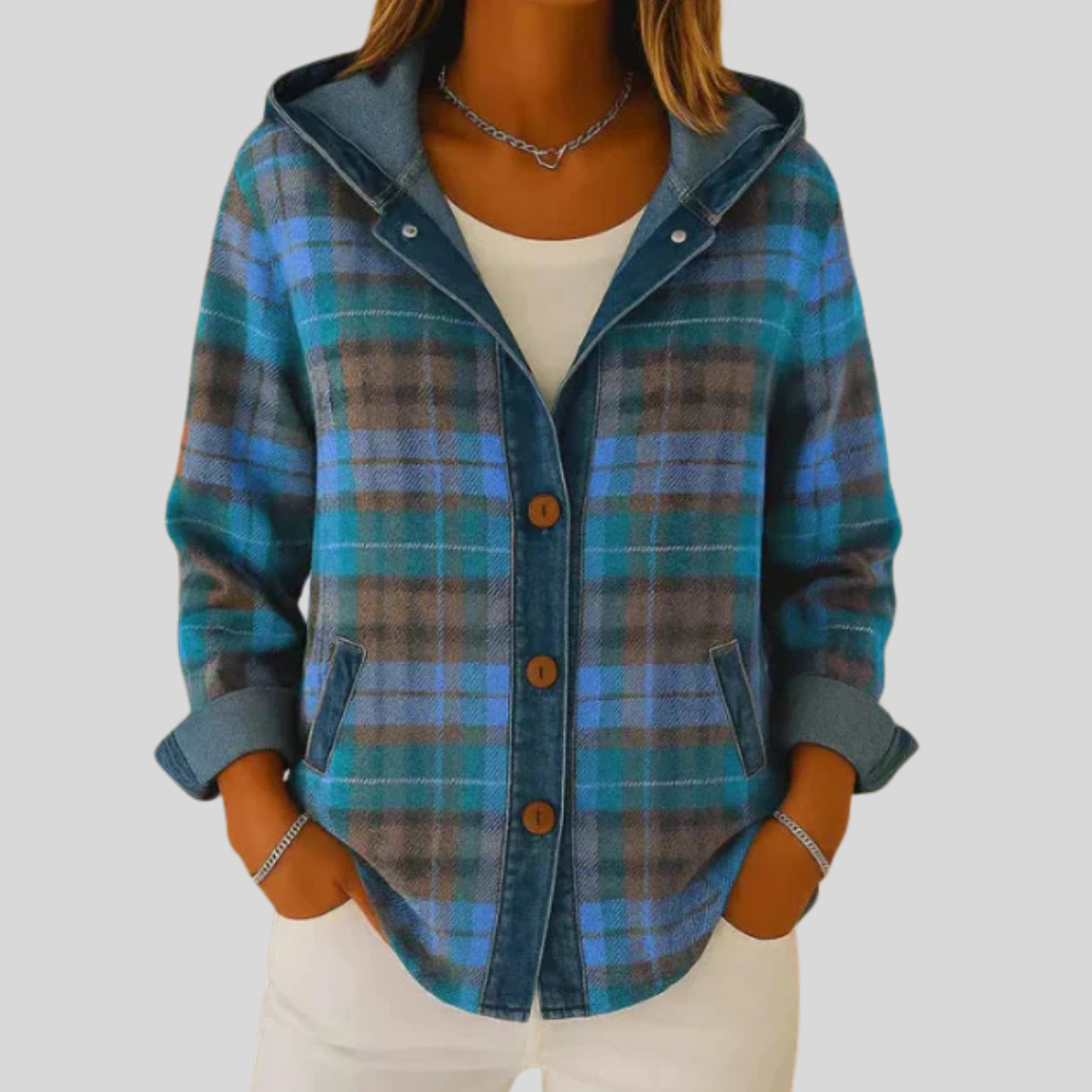 Clover | Hooded Plaid Shacket