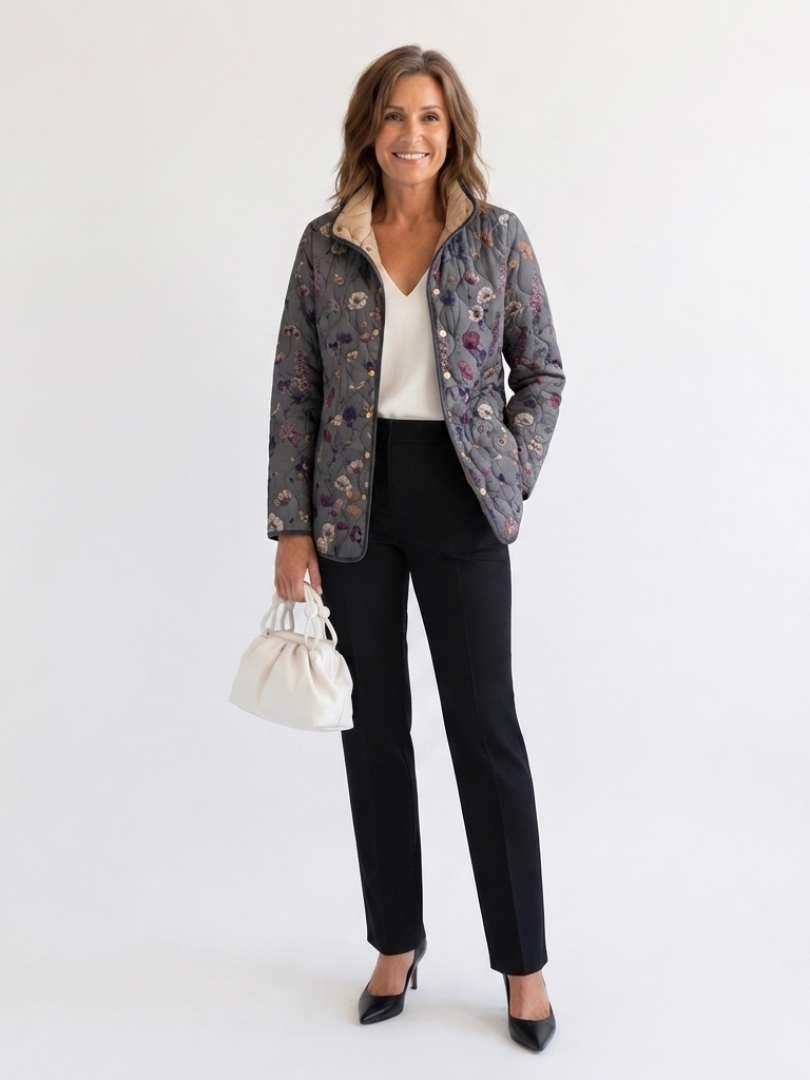 Audrey | Dried Floral Quilted Jacket