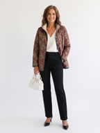 Caroline | Plum Damask Quilted Jacket