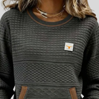 Deborah | Textured Crewneck Sweatshirt