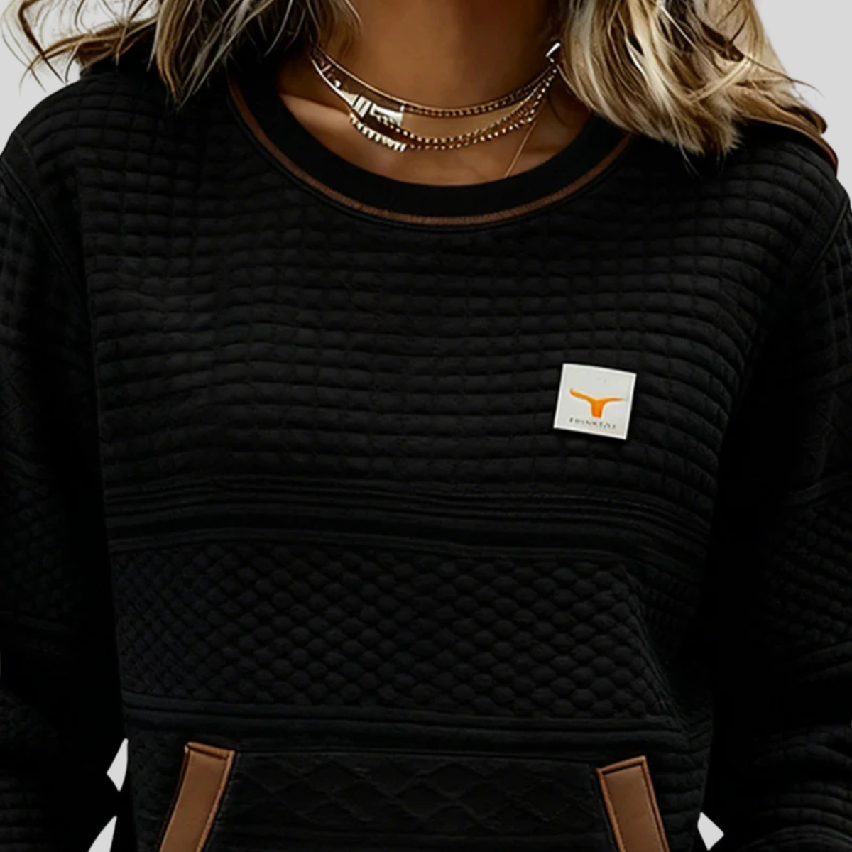 Deborah | Textured Crewneck Sweatshirt