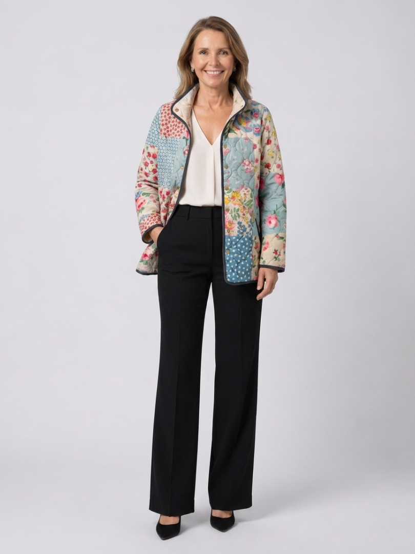 Adeline | Floral Patchwork Quilted Jacket