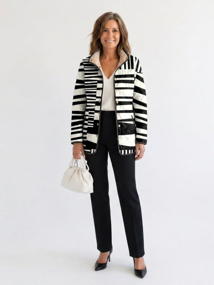 Kennedy | Stripe Patchwork Quilted Jacket