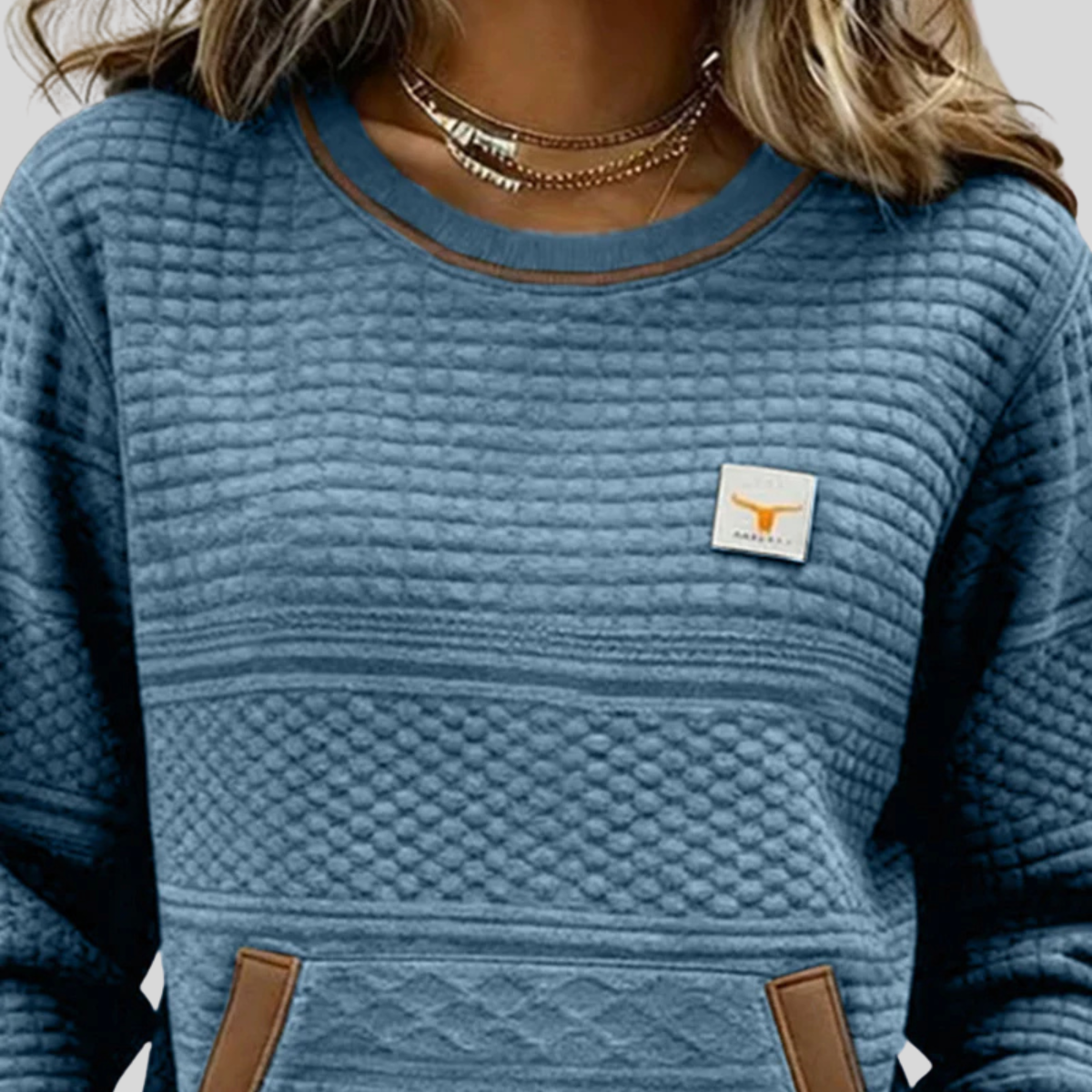 Deborah | Textured Crewneck Sweatshirt