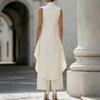Valentina | Elegant Jumpsuit with High Neck Draped Top