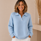 Nora Buttoned Polo Sweater