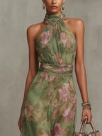 Aurelia – Halter Chiffon Maxi Dress