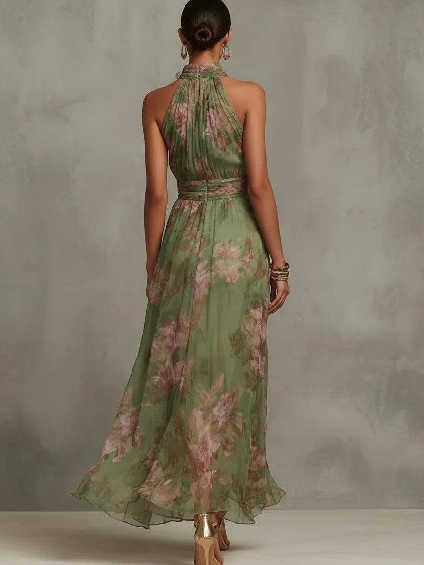 Aurelia – Halter Chiffon Maxi Dress