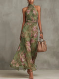 Aurelia – Halter Chiffon Maxi Dress