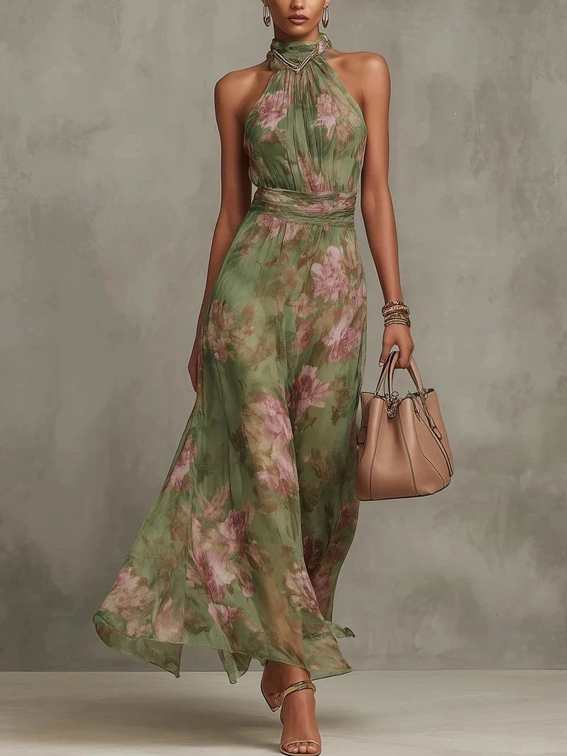 Aurelia – Halter Chiffon Maxi Dress