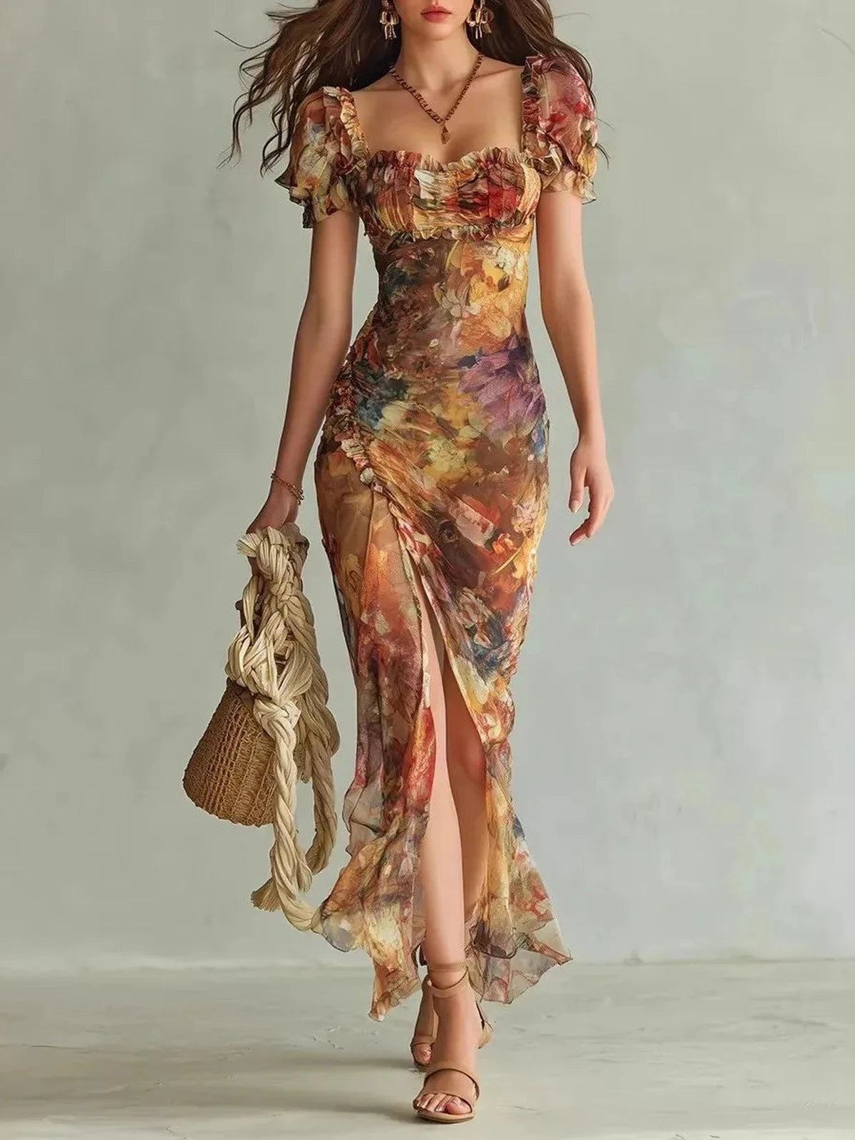 Rosalia – Floral V-Neck Maxi Dress
