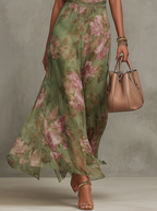 Isla Floral Chiffon Halter Maxi Dress