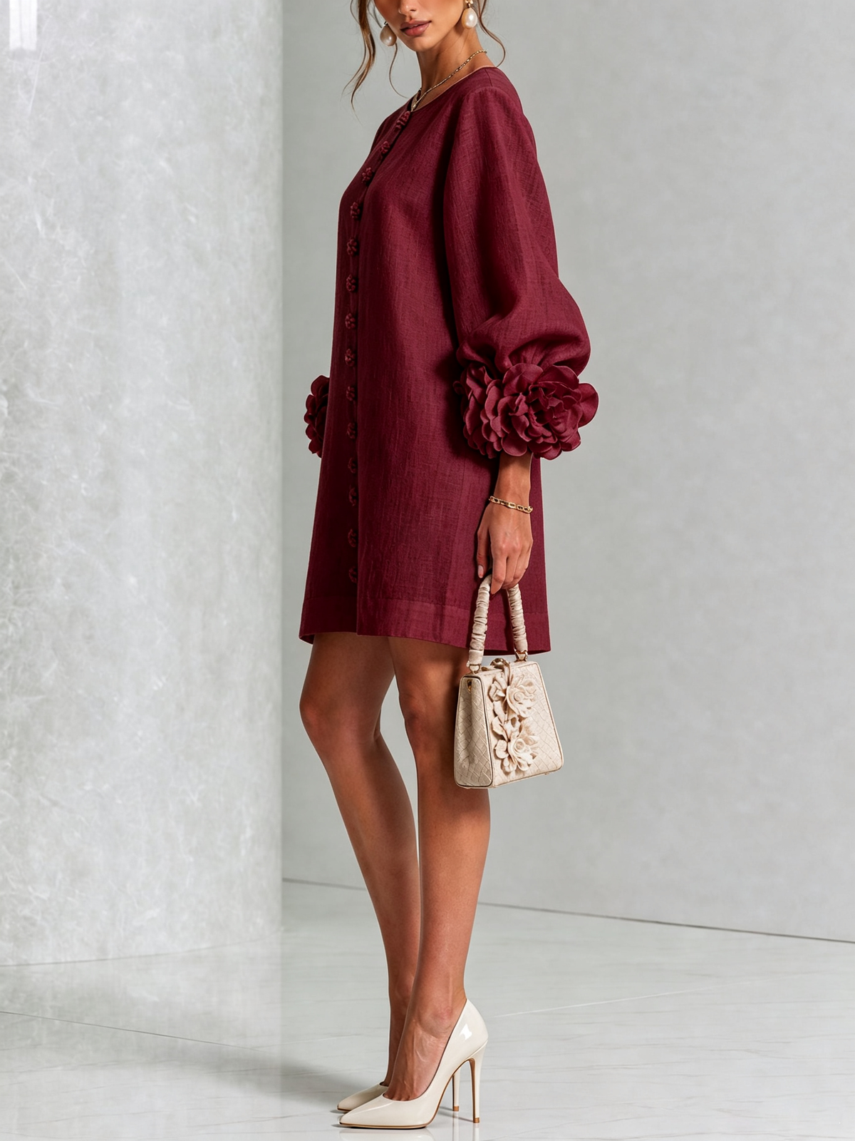 Rossana Floral Button-Down Mini Dress