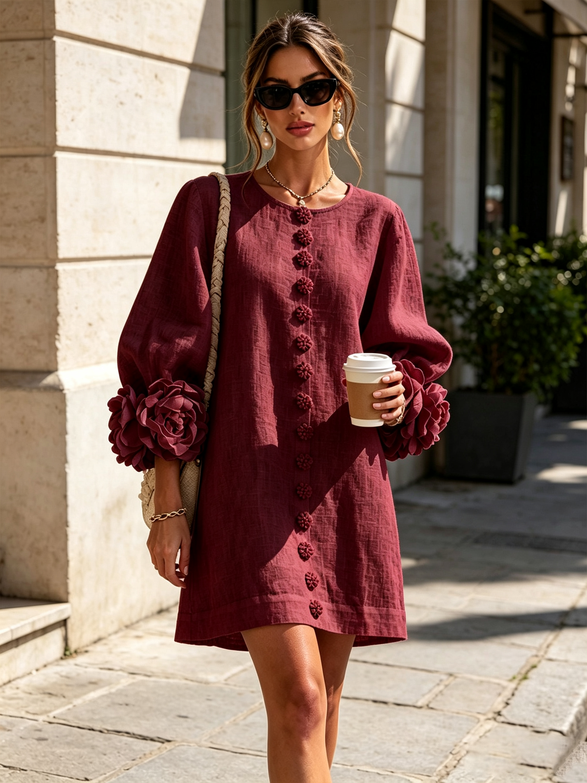 Rossana Floral Button-Down Mini Dress