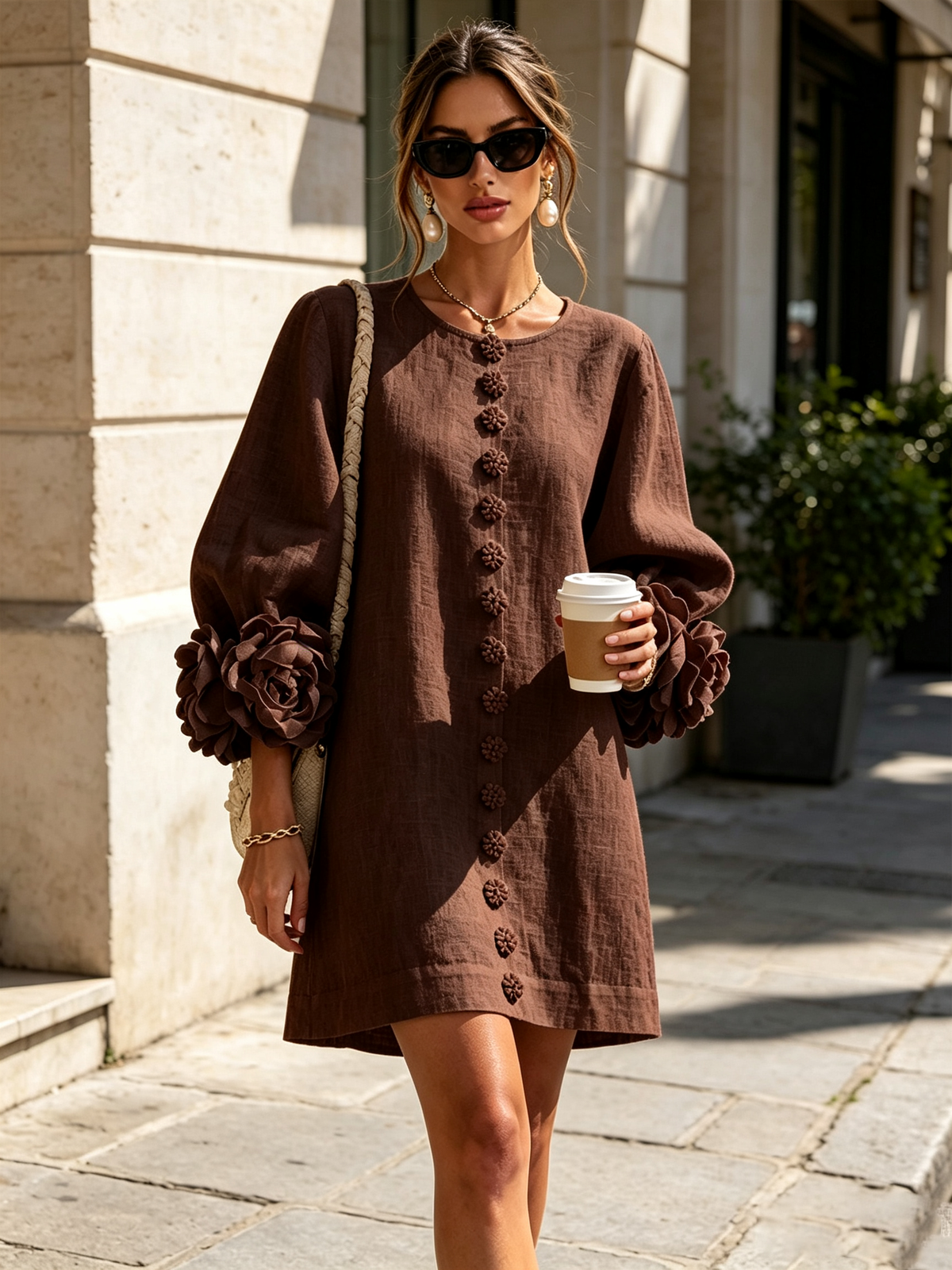 Rossana Floral Button-Down Mini Dress
