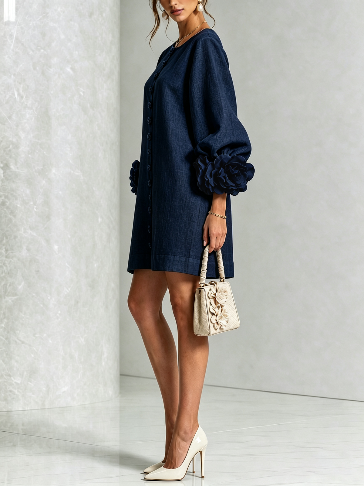 Rossana Floral Button-Down Mini Dress
