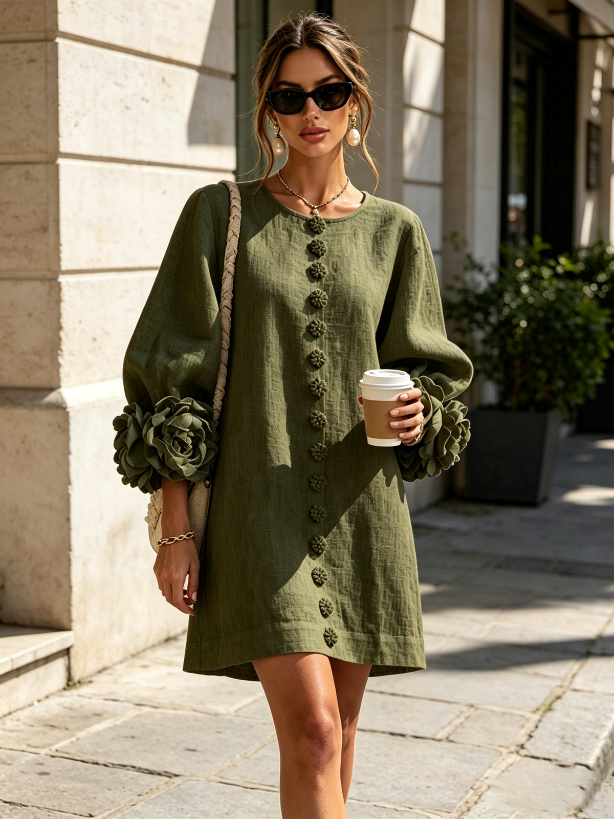 Rossana Floral Button-Down Mini Dress