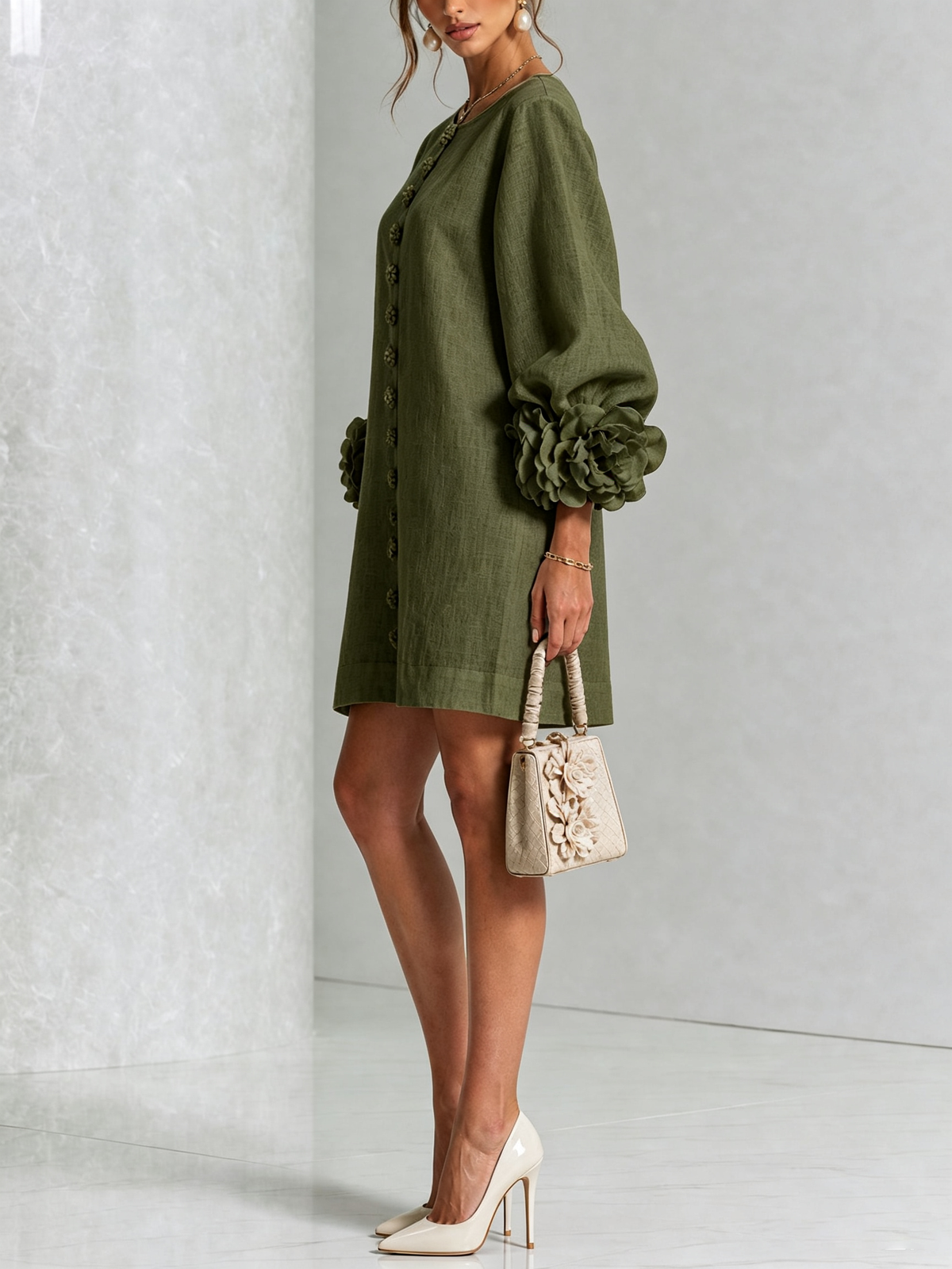 Rossana Floral Button-Down Mini Dress