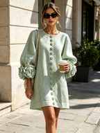 Rossana Floral Button-Down Mini Dress