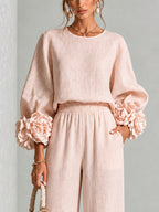 Eli | Elegant Two-Piece Set with Floral Sleeves
