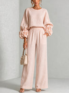 Eli | Elegant Two-Piece Set with Floral Sleeves