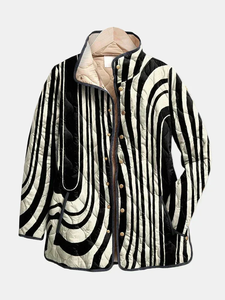 Reagan | Wavy Stripe Quilted Jacket