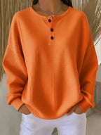 Ellie Waffle Henley Sweater