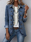Quinn Denim Blue Ruffle Jacket