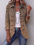 Avery Camel Leopard Ombre Ruffle Jacket
