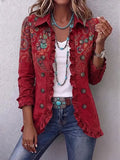 Marlowe Red Paisley Ruffle Jacket
