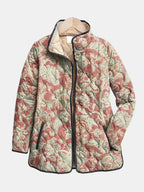 Natalie | Terracotta Damask Quilted Jacket