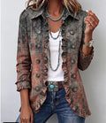 Rowan Rust Distressed Ombre Ruffle Jacket
