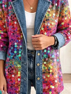 Eleanor | Retro Shiny Sequins Pattern Jacket