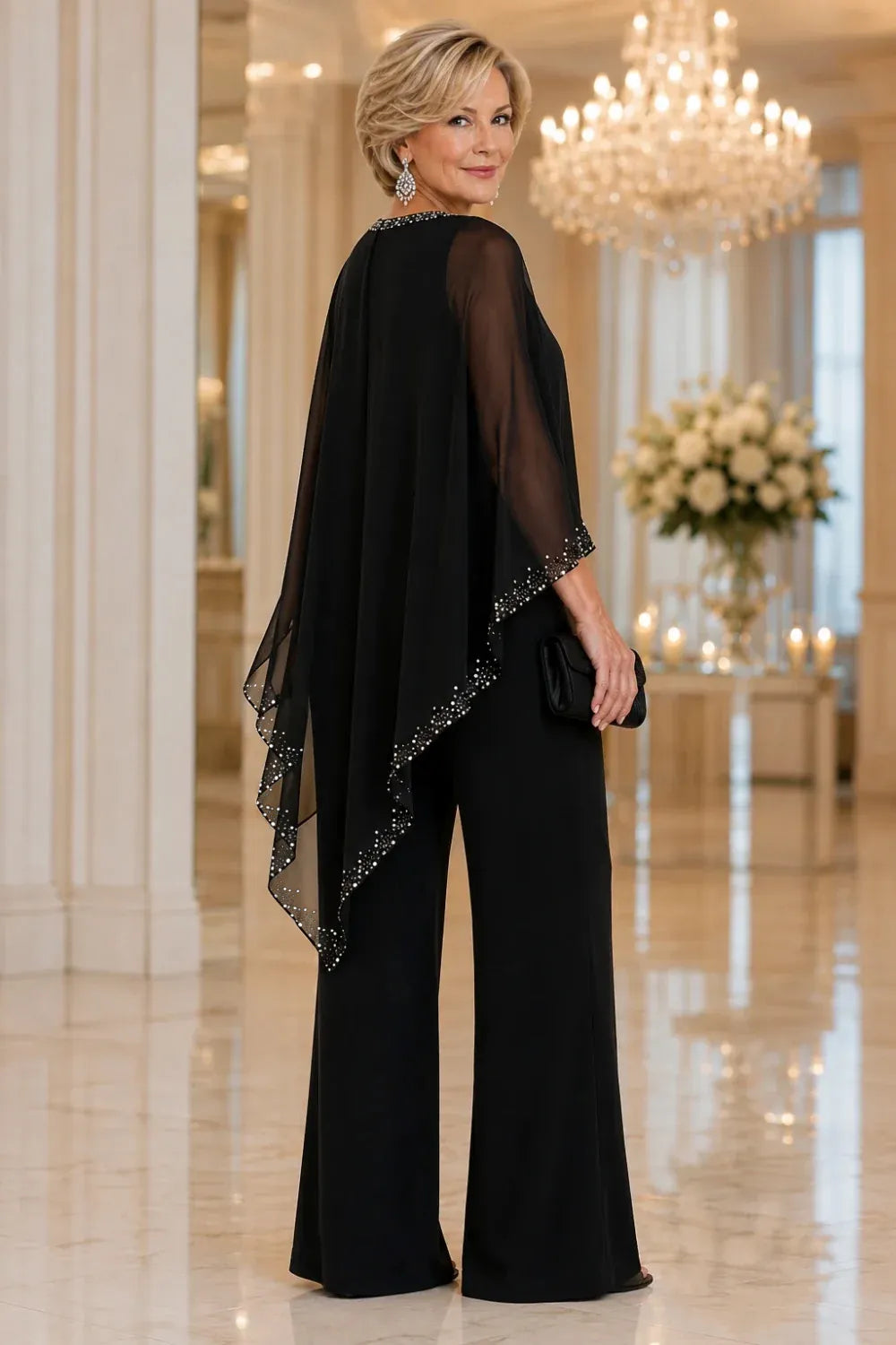 Paige | Chiffon Cape Set