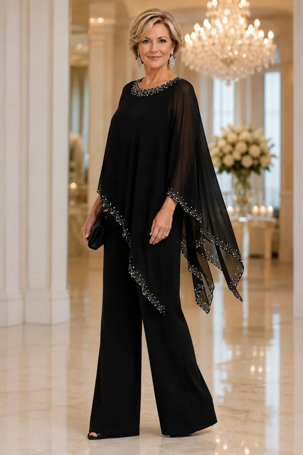 Paige | Chiffon Cape Set