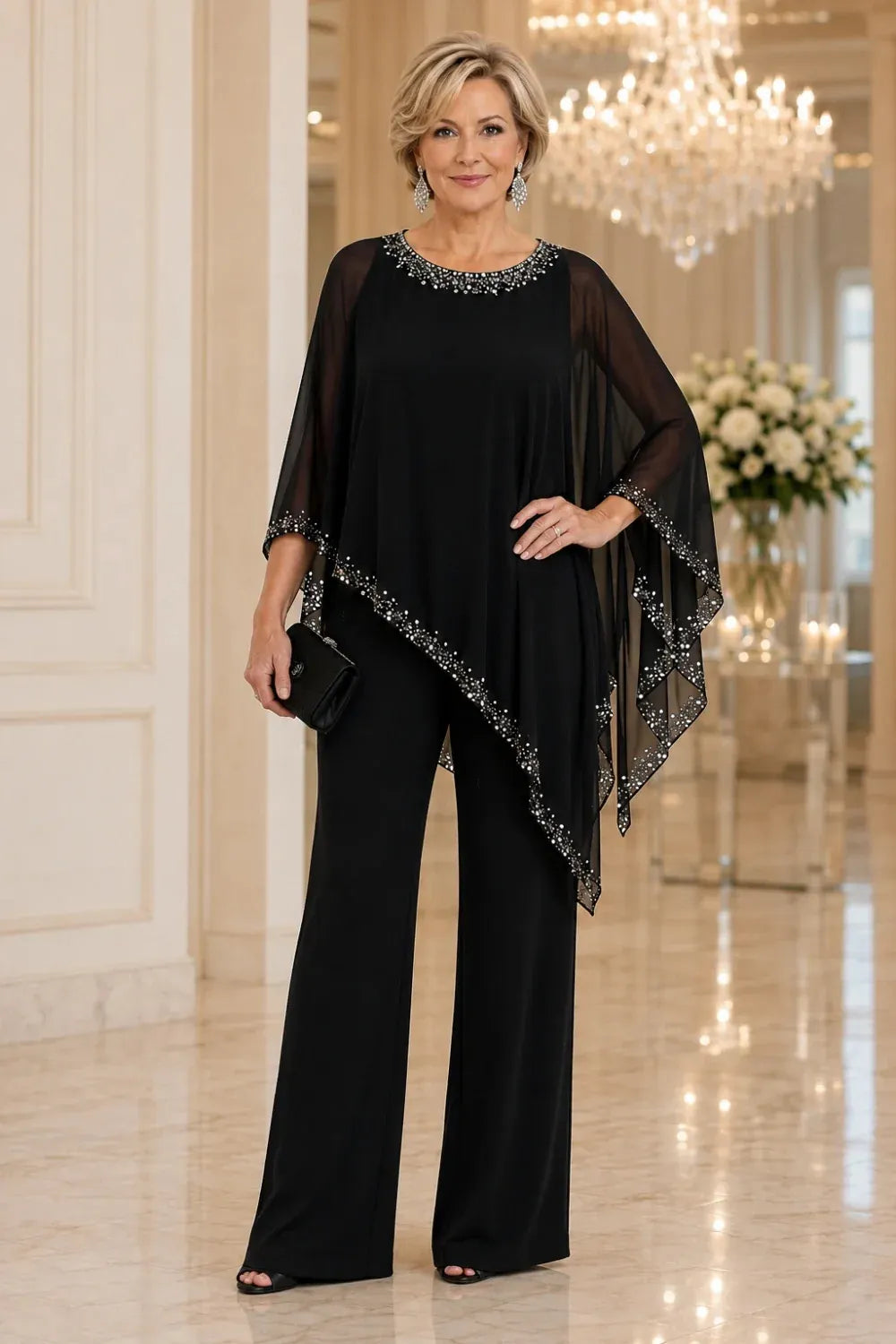 Paige | Chiffon Cape Set