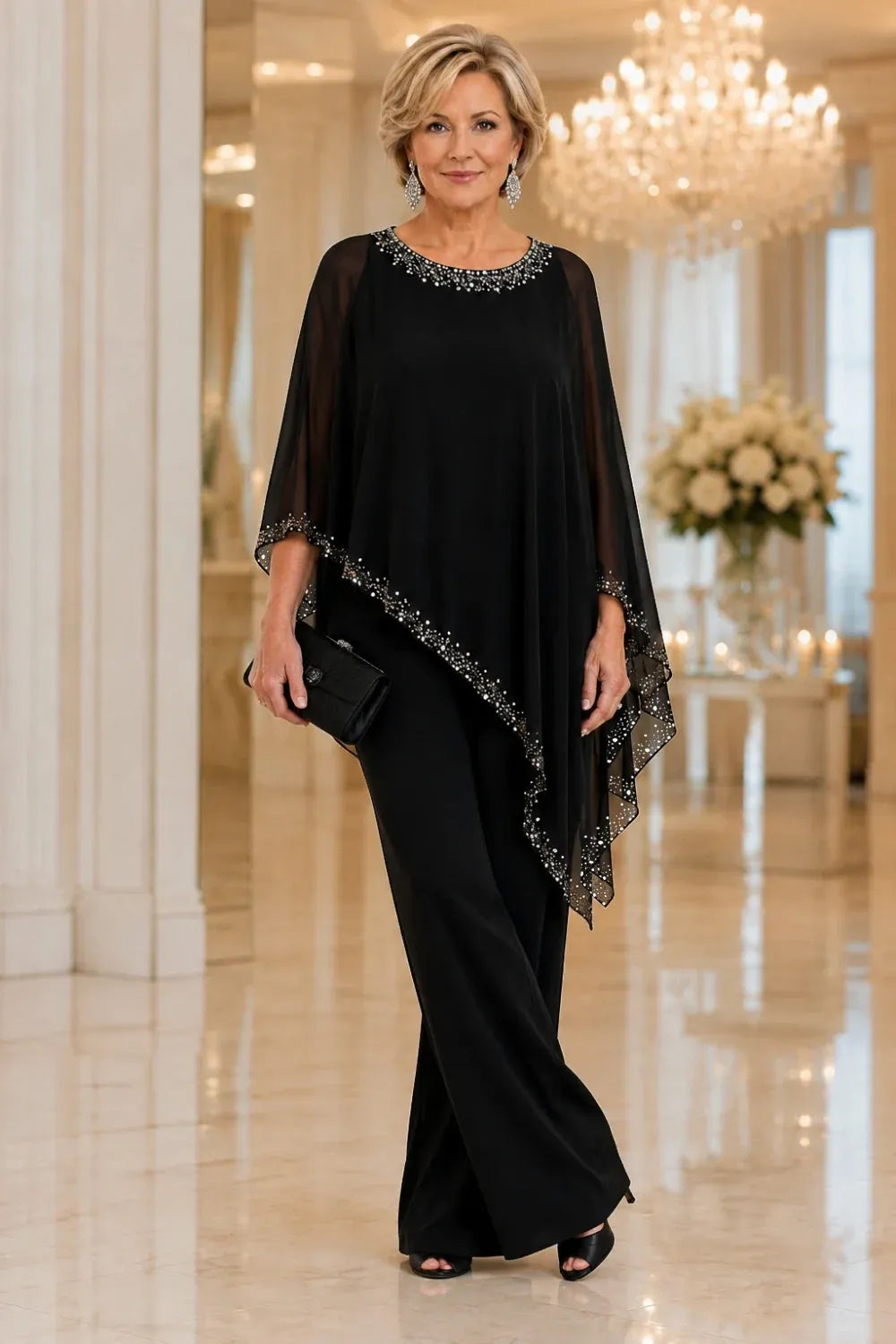 Paige | Chiffon Cape Set