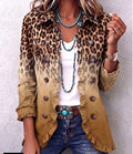 Kendall Honey Leopard Ombre Ruffle Blazer