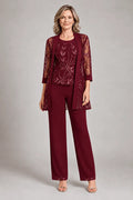 Graziana Burgundy | Formal Chiffon Set