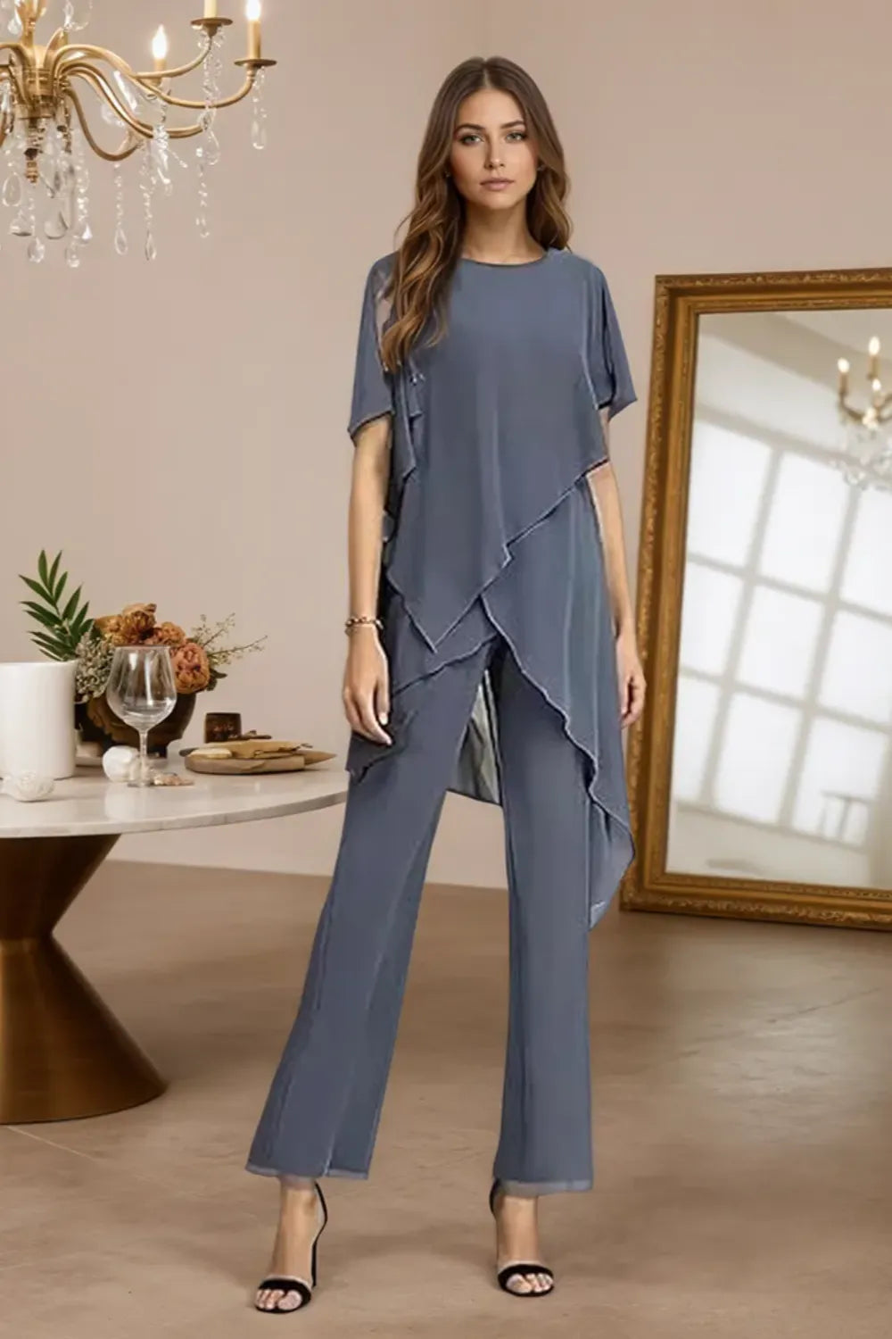 Vivian | Fluid Chiffon Suit