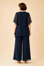 Allison | Keyhole Neckline Set with Chiffon