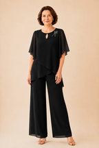 Allison | Keyhole Neckline Set with Chiffon